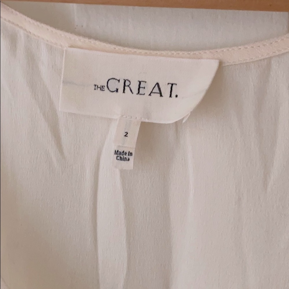 The Great sleeveless peplum ivory silk top - Picture 2 of 4